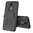 Dual Layer Rugged Tough Shockproof Case & Stand for Nokia 3.2 - Black